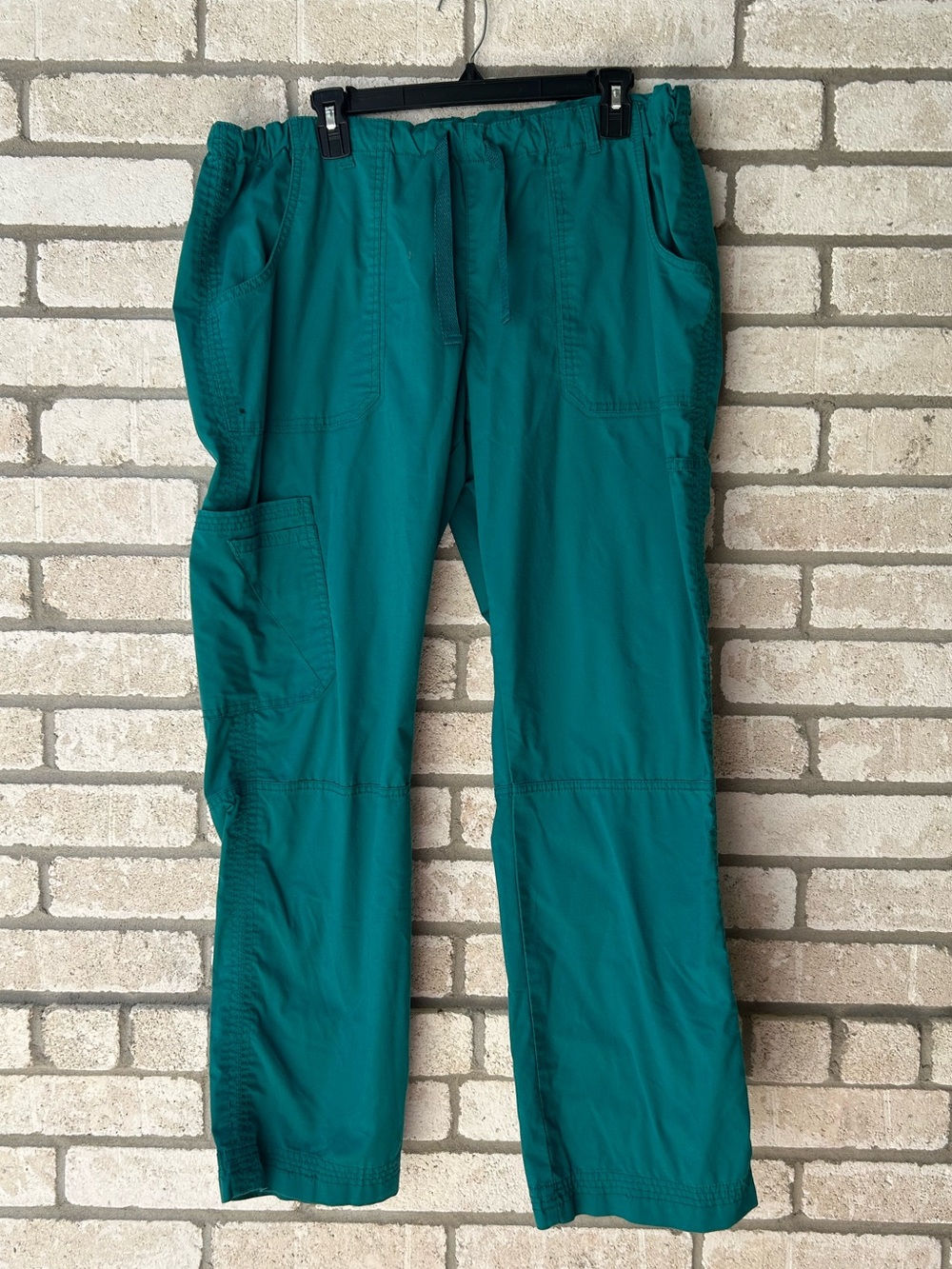 Landau Forest Green Scrub Pants - Elastic Waist Cargo Style. Size L